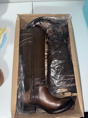 Cuadra Brown Leather Suede Laced Riding Boots 6.5 NIB